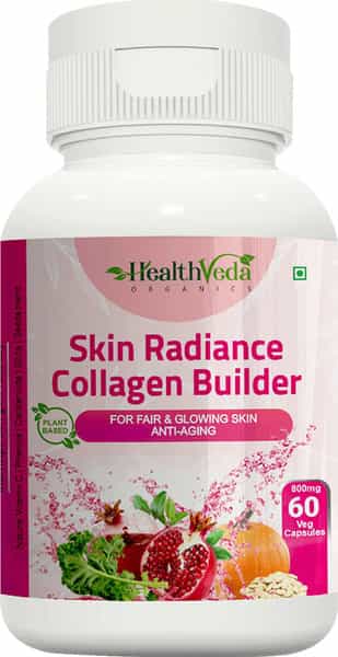 Health Veda Organics Plant Based Skin Radiance Collagen Builder Capsules | 60 Veg Capsules