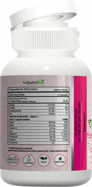 Health Veda Organics Plant Based Skin Radiance Collagen Builder Capsules | 60 Veg Capsules