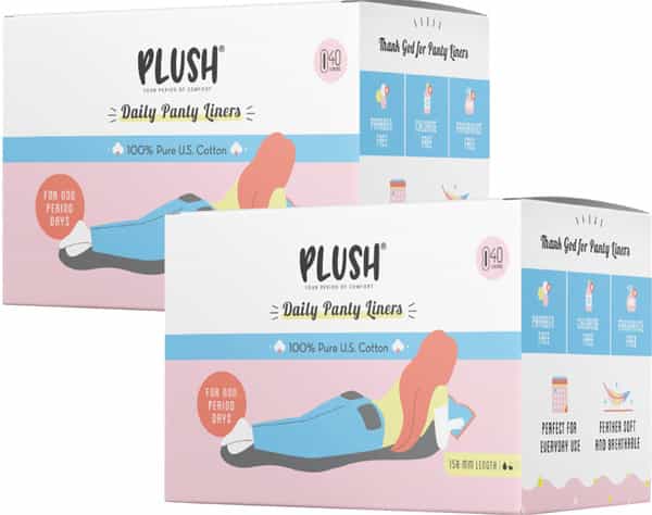 Plush Daily Ultra Thin Panty Liners For Women 80 Liners-150Mm In Length