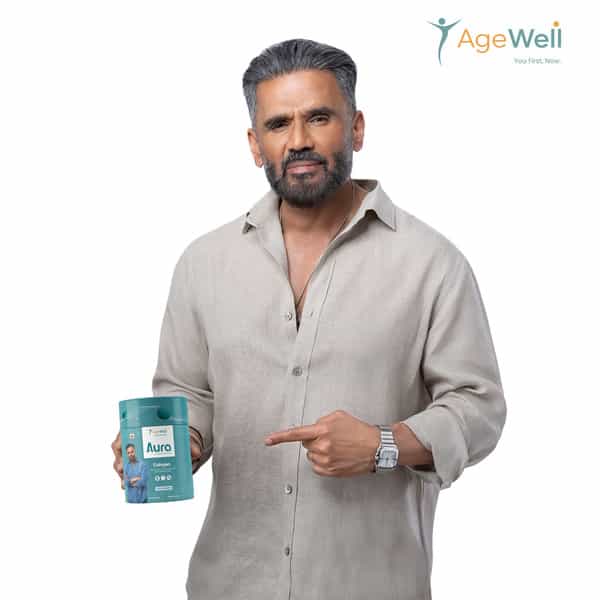 Agewell Collagen Peptides With Vitamin C & Hyaluronic Acid - Skin Glow & Joint Support | 10 Sachets