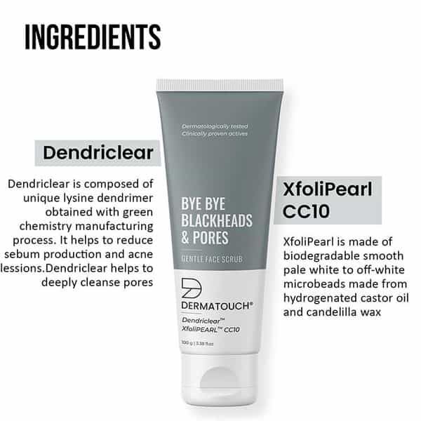 Dermatouch Bye Bye Blackheads & Pores Scrub | Blackheads Remover And Deep Exfoliate Scrub - 100G