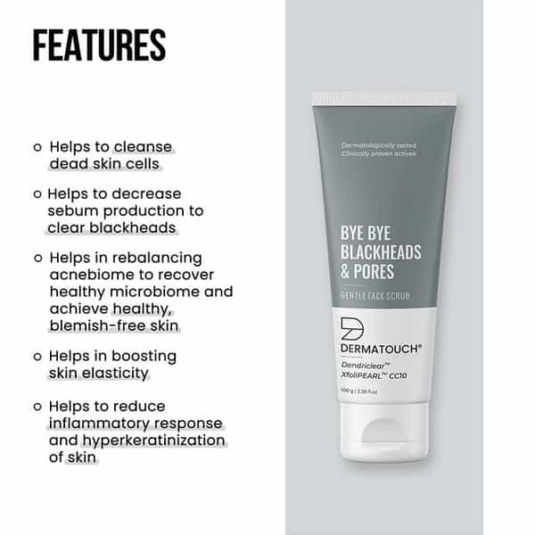 Dermatouch Bye Bye Blackheads & Pores Scrub | Blackheads Remover And Deep Exfoliate Scrub - 100G