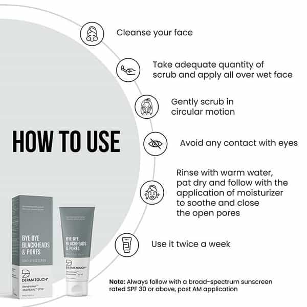 Dermatouch Bye Bye Blackheads & Pores Scrub | Blackheads Remover And Deep Exfoliate Scrub - 100G