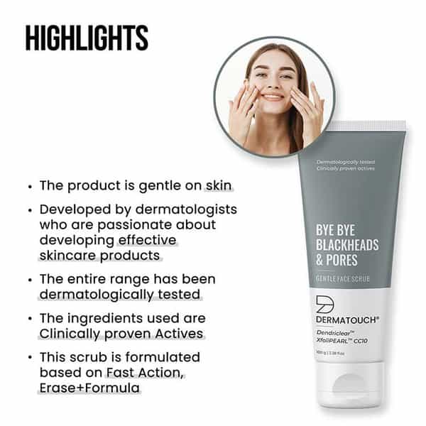 Dermatouch Bye Bye Blackheads & Pores Scrub | Blackheads Remover And Deep Exfoliate Scrub - 100G