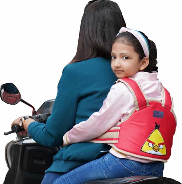 Magic Seat- 2 Wheelerkids Safety Seat Belt/Kids Carrier Protection For 2 Wheelers (Red-Angry Bird)