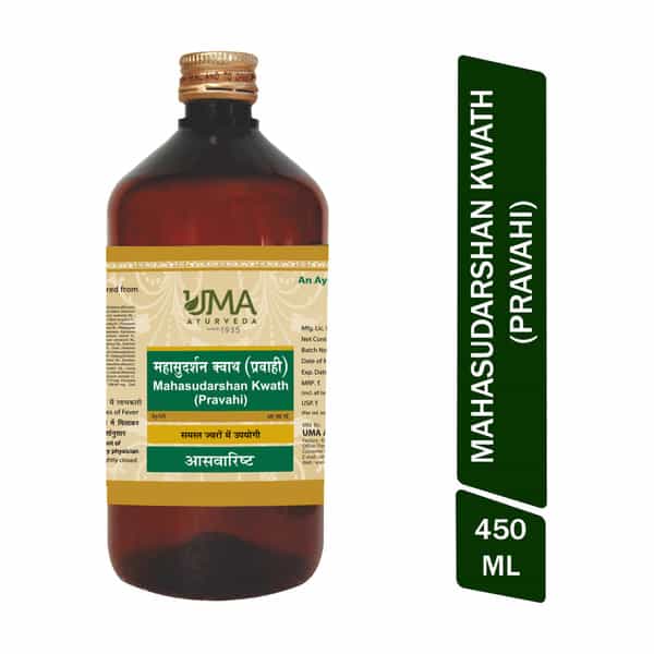 Uma Ayurveda Mahasudarshan Kwath Ayurvedic Syrup - For Fever Control Immunilogical Jwar - 450Ml
