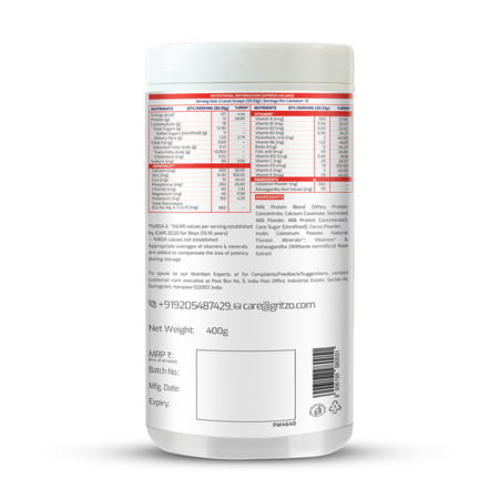 Gritzo Supermilk Height+ Protein Drink For Boys (13+ Yrs) | 400g | Cafe Mocha