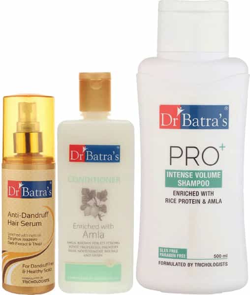 Dr Batra's Anti Dandruff Hair Serum Conditioner- 200 Ml And Pro+ Intense Volume Shampoo- 500 Ml