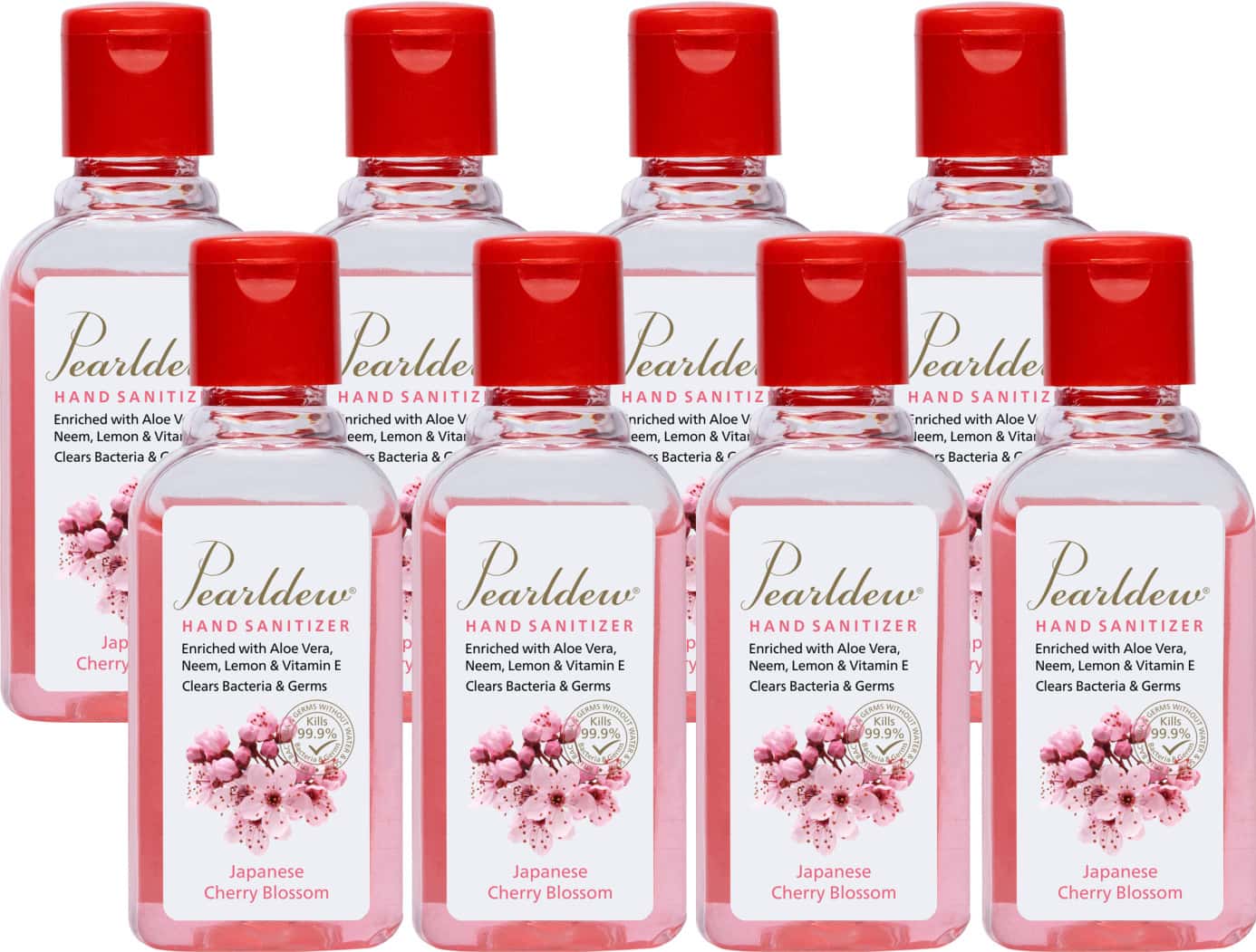 Pearldew Hand Sanitizer (gel) Japanese Cherry Blossom 60 Ml - Pack Of 8