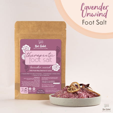 Nat Habit Lavender Therapeutic Foot Salt With Rose Beetroot & Lemon Spa | Aromatherapy - 100g