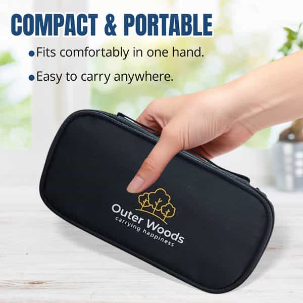 Outer Woods Insulin Cooler Bag With 2 Ice Gel Packs | 6+ Hrs Cooling | Insulin Travel Pouch - Black