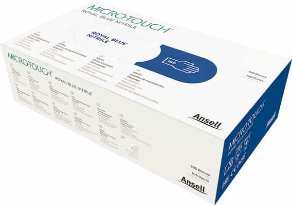 Ansell Micro Touch Royal Blue Powder Free Nitrile - Large