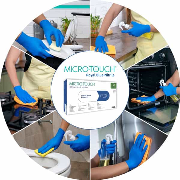 Ansell Micro Touch Royal Blue Powder Free Nitrile - Large