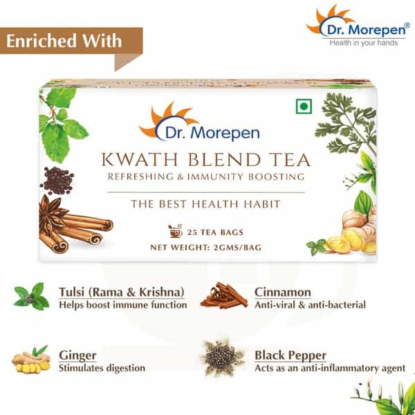 Dr. Morepen Kwath Blend Tea | Refreshing & Immunity Boosting | Tea Bags | 25 No's