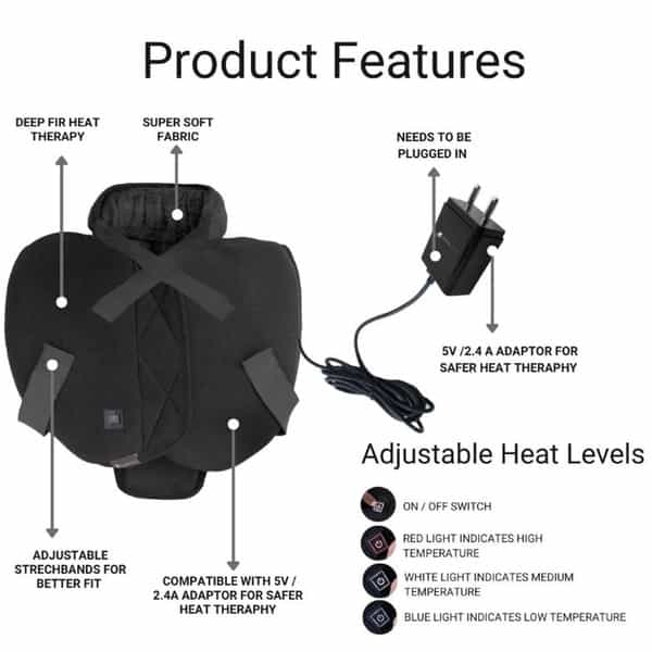 Sandpuppy Neckfit - Electric Heating Pad For Neck & Cervical Pain Relief -Black