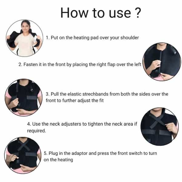 Sandpuppy Neckfit - Electric Heating Pad For Neck & Cervical Pain Relief -Black