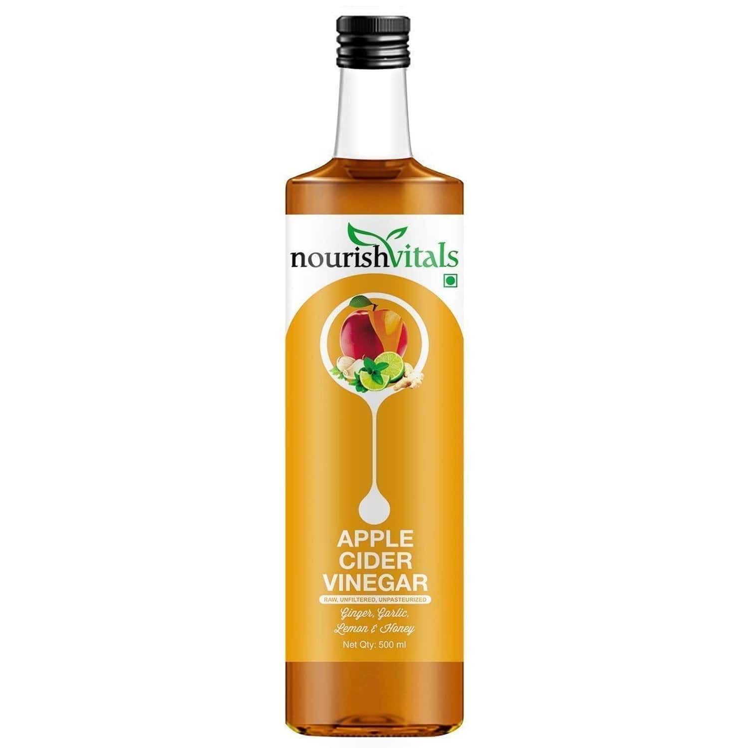 Nourishvitals Apple Cider Vinegar With Ginger | Garlic | Lemon And Honey - 500 Ml