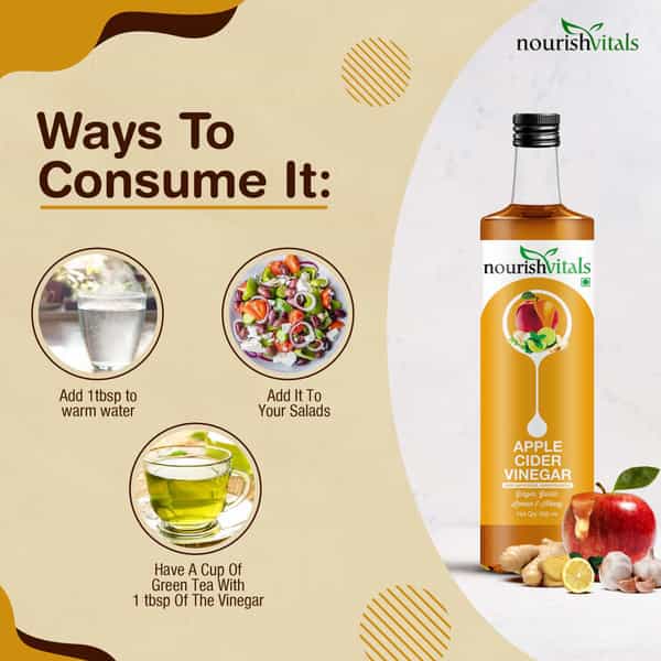 Nourishvitals Apple Cider Vinegar With Ginger | Garlic | Lemon And Honey - 500 Ml