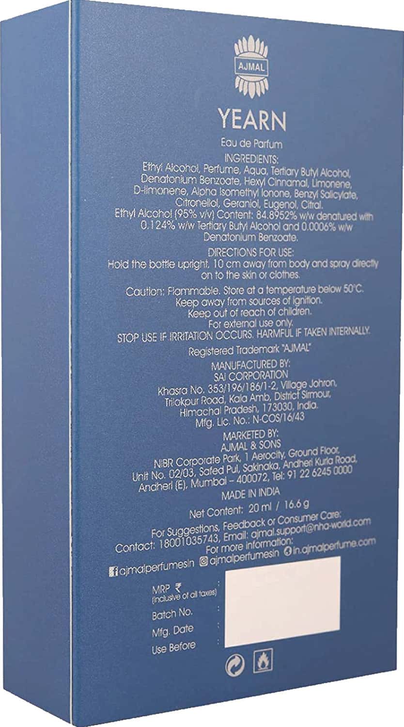 Buy AJMAL YEARN EAU DE PARFUM 20ML FOR MEN + 2 PARFUM TESTERS Online ...