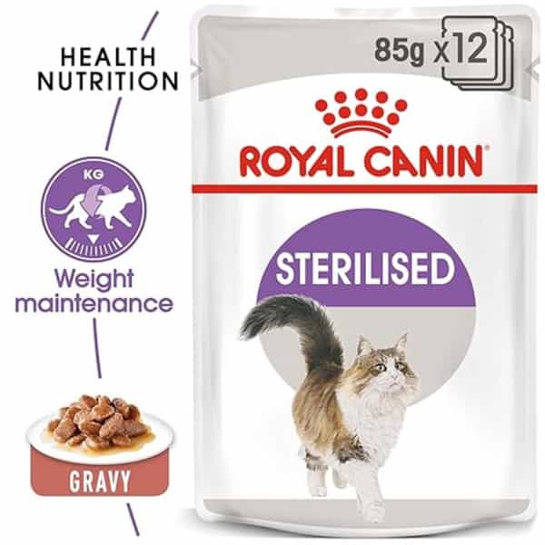 Royal Canin Sterlised For Adult Cats | 85 Grams | Pack Of 12 Sachet | Wet Food