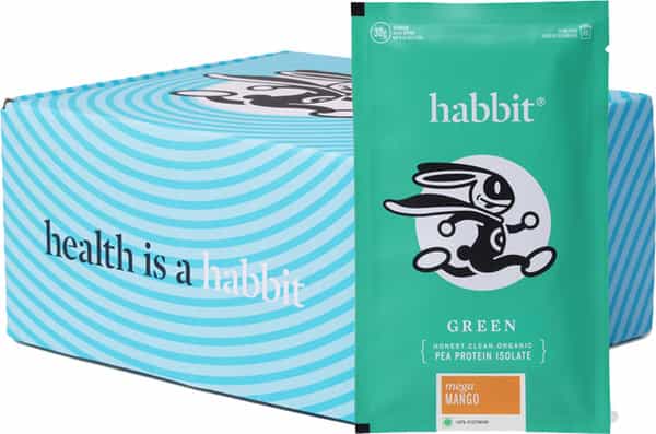 Habbit Green Vegan Pea Protein Powder - 450 Gms 15 Servings | Mega Mango Flavour