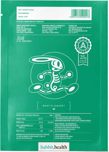 Habbit Green Vegan Pea Protein Powder - 450 Gms 15 Servings | Mega Mango Flavour