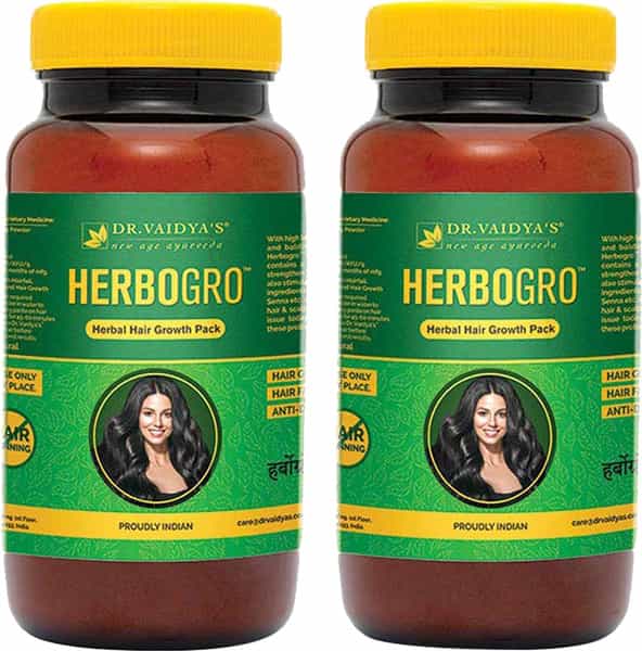 Dr. Vaidya's Herbogro Herba Powder For Hair Growth With Herbs Such As Arnica And Reetha - Pack Of 2