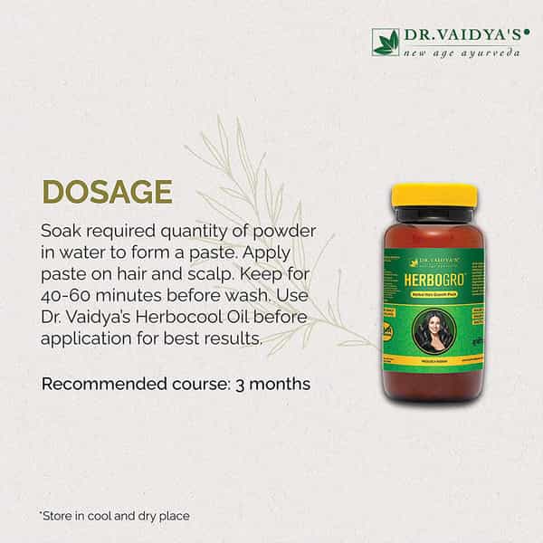 Dr. Vaidya's Herbogro Herba Powder For Hair Growth With Herbs Such As Arnica And Reetha - Pack Of 2