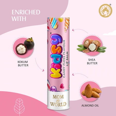 Mom & World Kidsy Naturalcandy Floss Lip Balm + Kidsy Natural Gummy Floss Lip Balm 9 G
