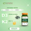 Pure Nutrition Vitamin D3 (Lichen Source) + Vitamin K2 (Mk-7 55Mcg) 600 Iu - 120 Veg Tablets