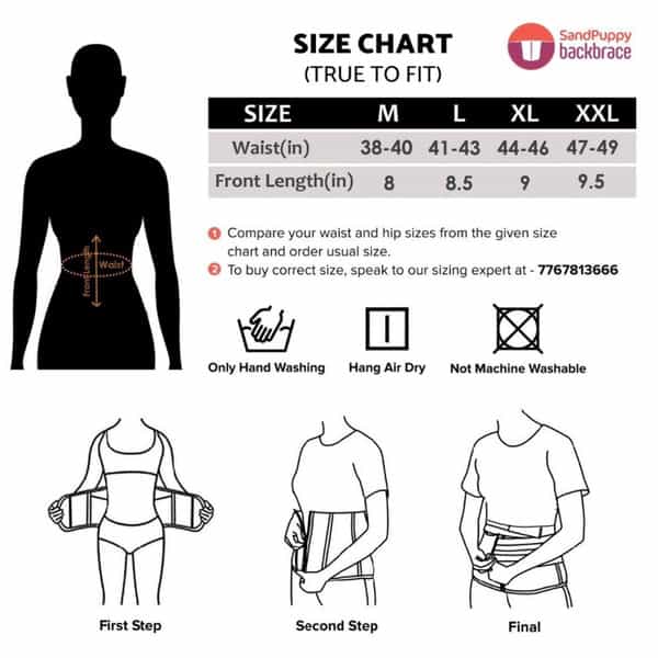 Sandpuppy Backbrace M - Flexible Back Support Belt |Lumbar Support Belt |Stabilizes Back