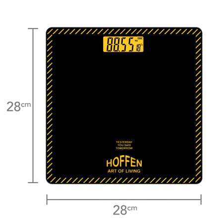 Hoffen Thick Tempered Glass Digital Electronic Lcd Personal Weight Machine - (Ho-18-Orange Lcd)