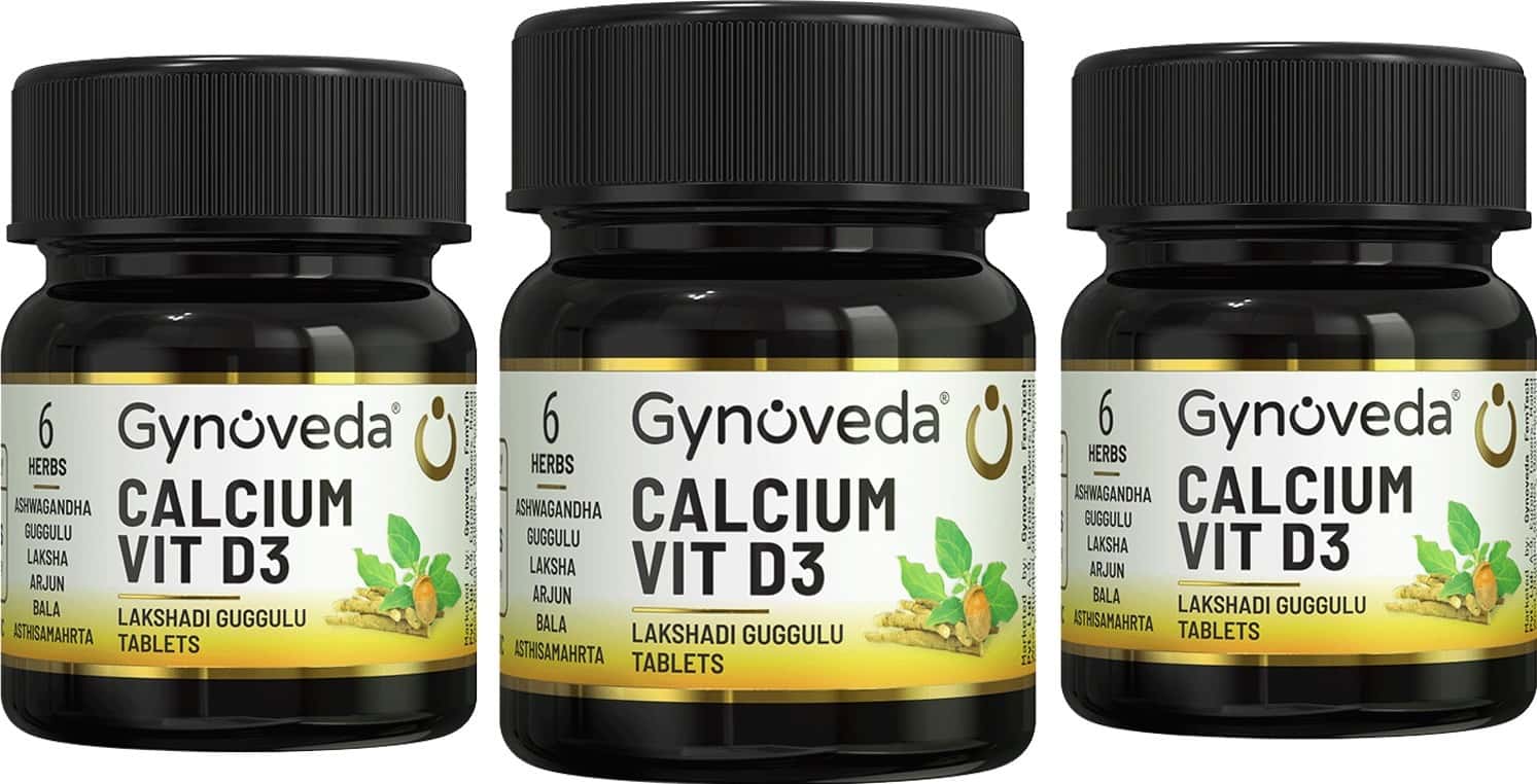 Gynoveda Women 30+ Calcium Vitamin D3 With Magnesium Sports Workout Recovery-60 Tablets (Pack For 3)