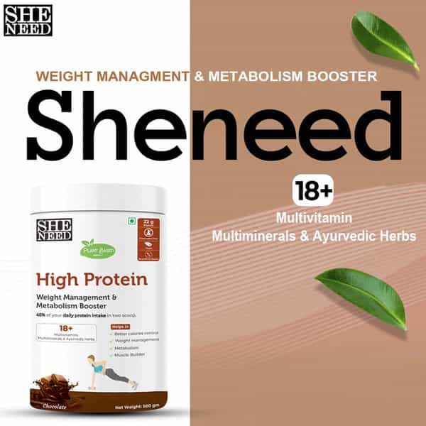 Sheneed Plant Based High Protein 22Gms Powder For Weight & Metabolism Management 500Gm