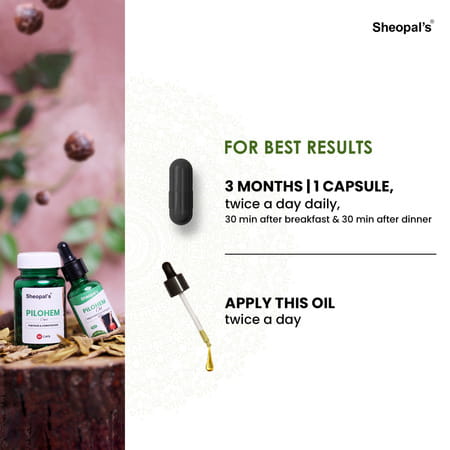 Sheopal'S Pilohem & Hyper Combo Relief For Hemorrhoids & Hypertension Suppor 30ml Oil & 60 Capsule
