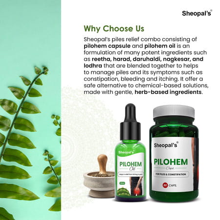 Sheopal'S Pilohem & Hyper Combo Relief For Hemorrhoids & Hypertension Suppor 30ml Oil & 60 Capsule