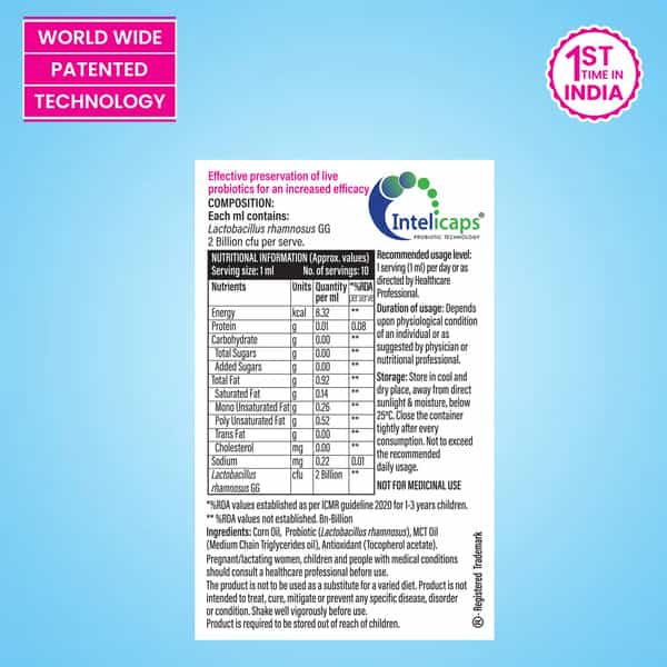 Morepen Intebact Drops 2Bn Probiotics Supplement For Digestive Health - 10 Ml Pack