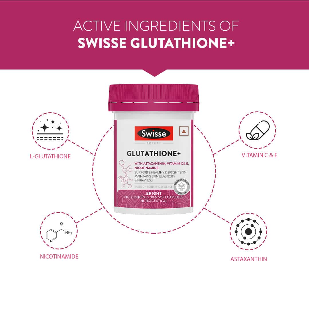 Buy SWISSE GLUTATHIONE+ WITH ASTAXANTHIN, VITAMIN C & E, NICOTINAMIDE