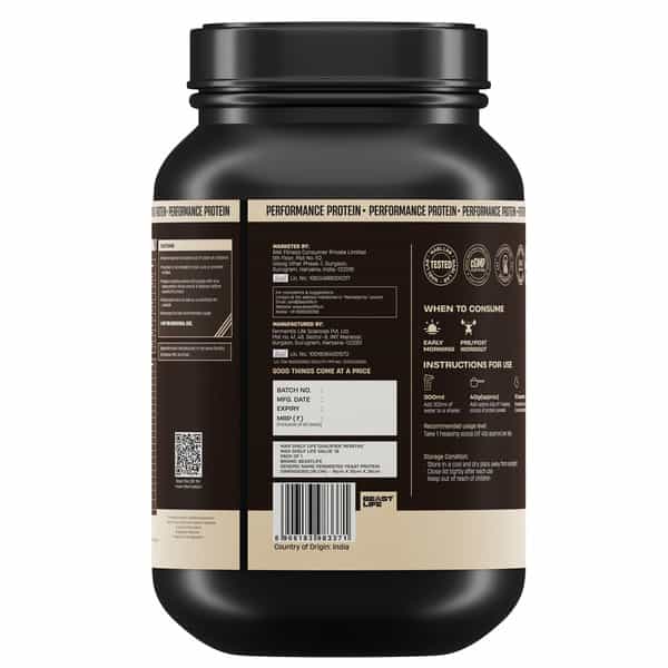 Beastlife Performance Yeast Protein Powder | 25G Protein | Mango Flavour | Easy To Digest | 1 Kg