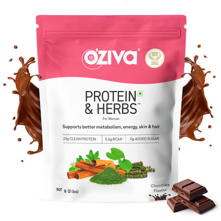 Oziva Protein & Herbs For Women Chocolate 1kg | For Weight Control Clean