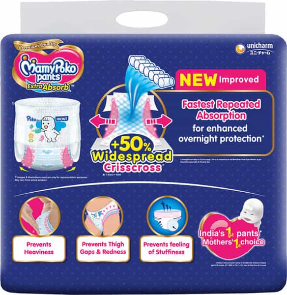 Mamypoko Pants Extra Absorb Diapers (Large) 9-14 Kg - 82 Diapers