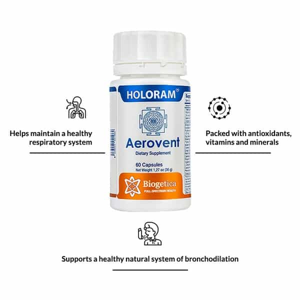 Biogetica Aerovent  Cold & Cough Capsules  Bottle Of 60
