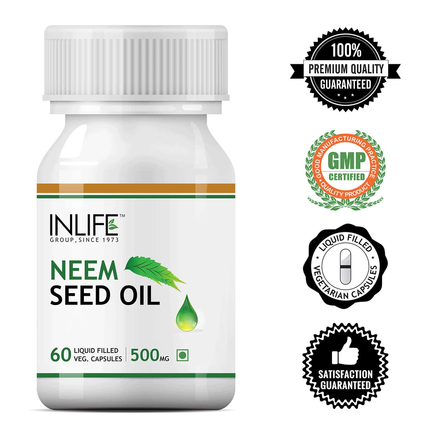 Buy INLIFE NEEM SEED OIL SUPPLEMENT, 500MG (60 VEGETARIAN CAPSULES