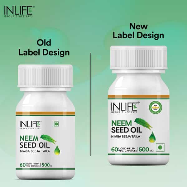 Inlife Neem Seed Oil Supplement 500Mg (60 Vegetarian Capsules)