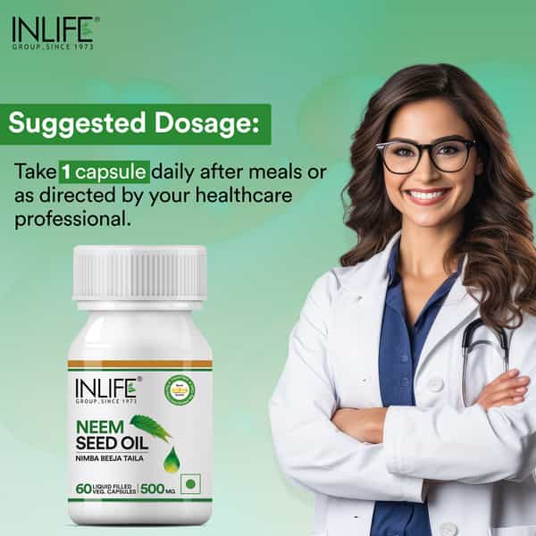 Inlife Neem Seed Oil Supplement 500Mg (60 Vegetarian Capsules)
