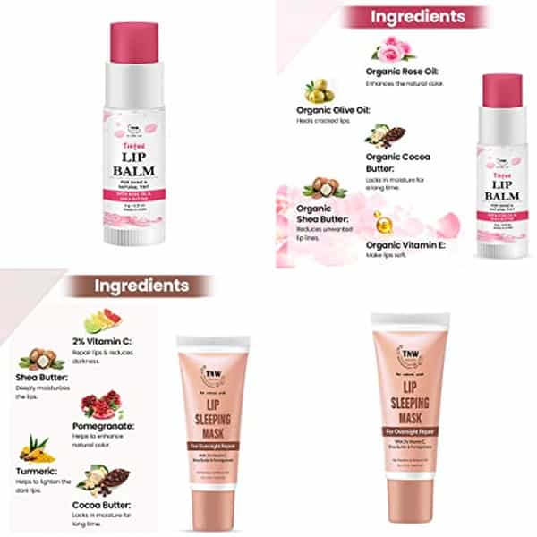 Tnw The Natural Wash Lip Care Combo With Lip Sleeping Mask And Rose Tinted Lip Balm