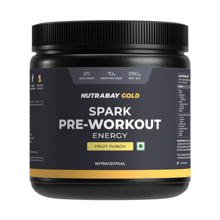 Nutrabay Gold Spark Pre Workout - 250g Fruit Punch 25 Servings