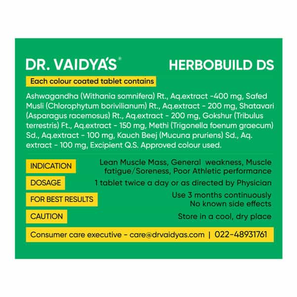Dr. Vaidya's Herbobuild Ds( Double Strength ) -30 Capsules