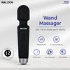 Waldon Personal Handheld Wand Massager Cordless 8 Speed Mode For Pain Relief (Black)