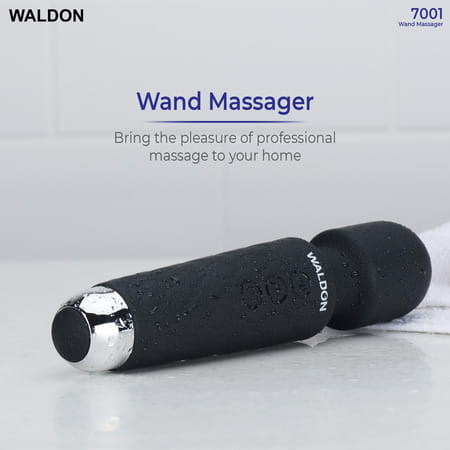 Waldon Personal Handheld Wand Massager Cordless 8 Speed Mode For Pain Relief (Black)